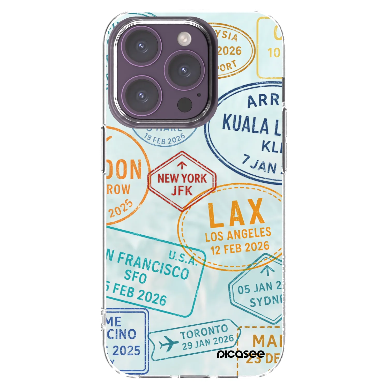 Picasee silikónový prehľadný obal pre Apple iPhone 14 Pro - PASSPORT EDITION