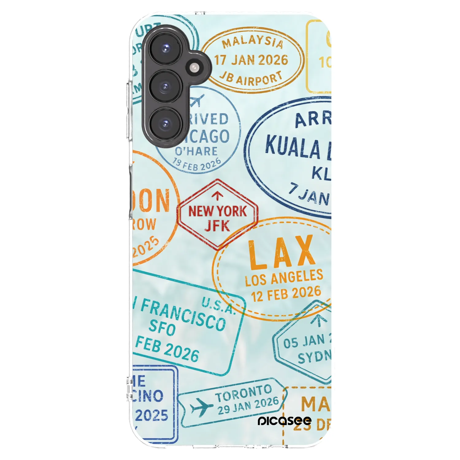 Picasee silikónový prehľadný obal pre Samsung Galaxy A14 4G A145R - PASSPORT EDITION
