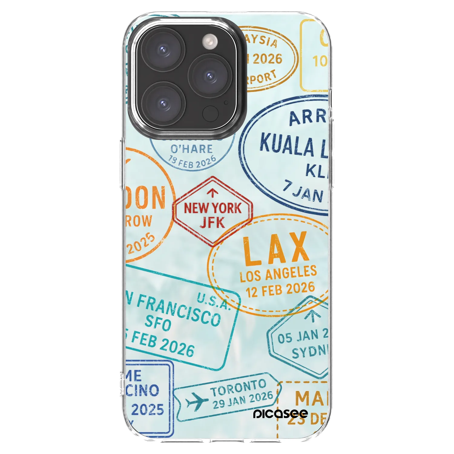 Picasee silikónový prehľadný obal pre Apple iPhone 15 Pro Max - PASSPORT EDITION