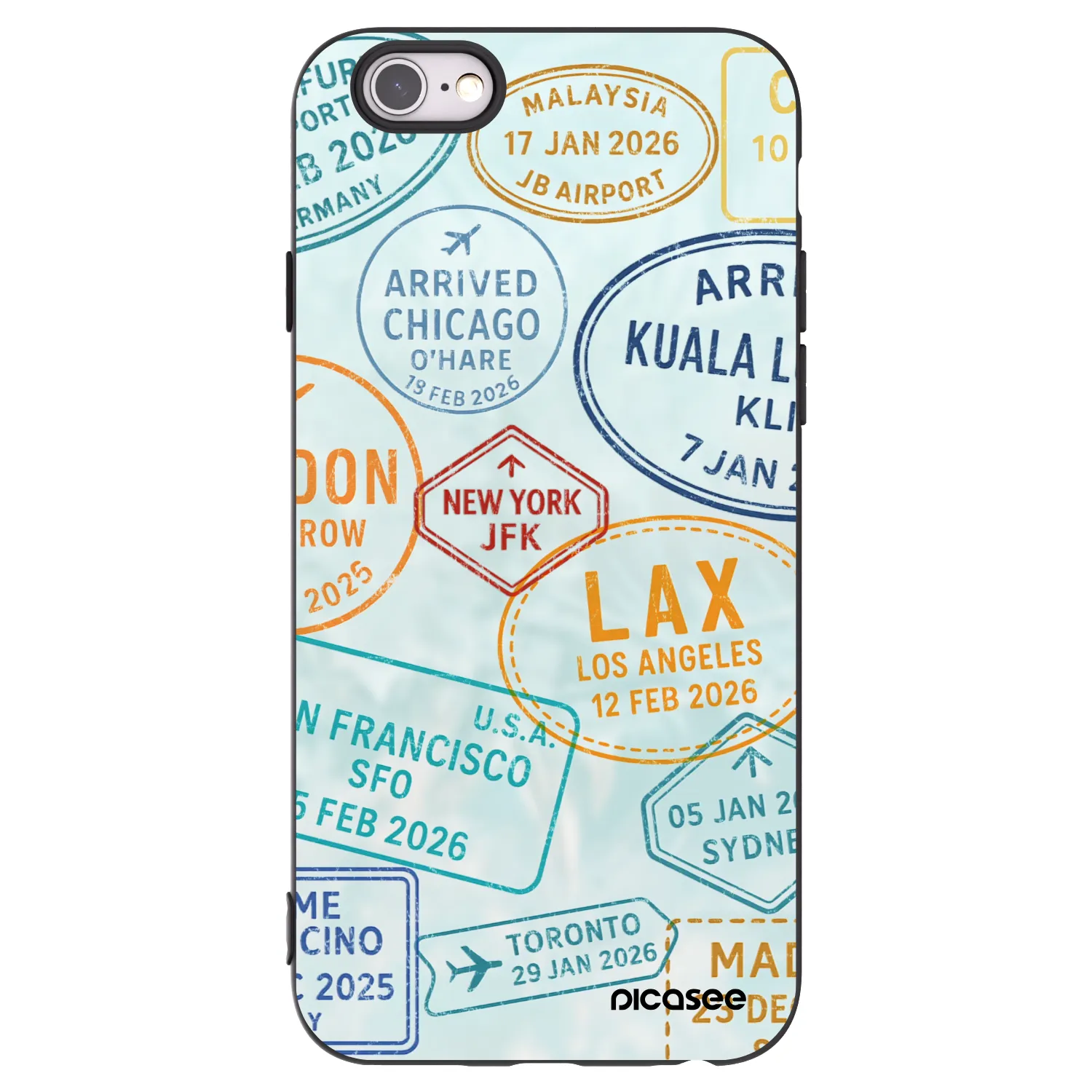 Picasee silikónový čierny obal pre Apple iPhone 6/6S - PASSPORT EDITION