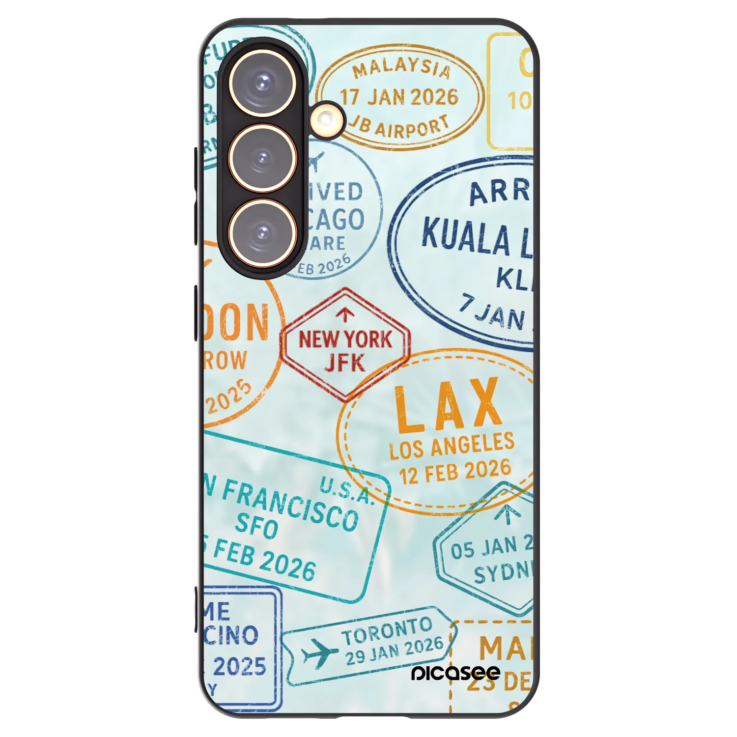 Picasee silikónový čierny obal pre Samsung Galaxy S24 S921B 5G - PASSPORT EDITION