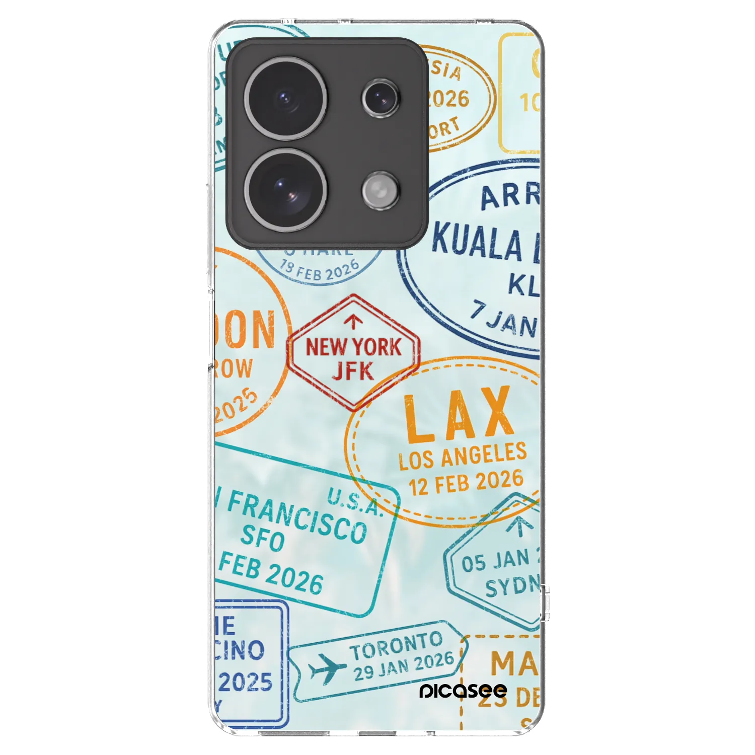 Picasee silikónový prehľadný obal pre Xiaomi Redmi Note 13 4G - PASSPORT EDITION