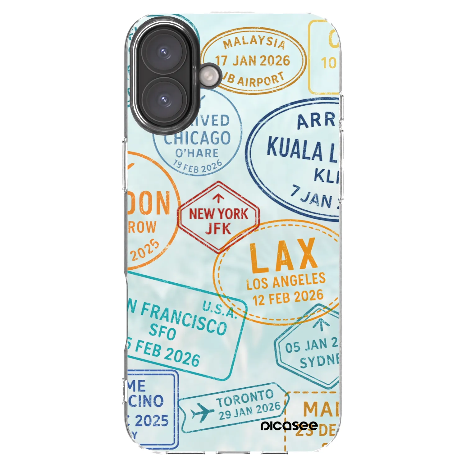 Picasee silikónový prehľadný obal pre Apple iPhone 16 Plus - PASSPORT EDITION
