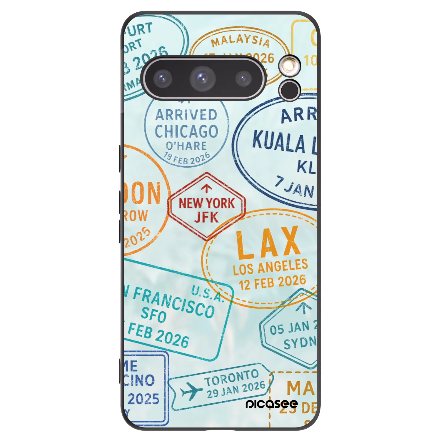 Picasee silikónový čierny obal pre Google Pixel 8 Pro - PASSPORT EDITION