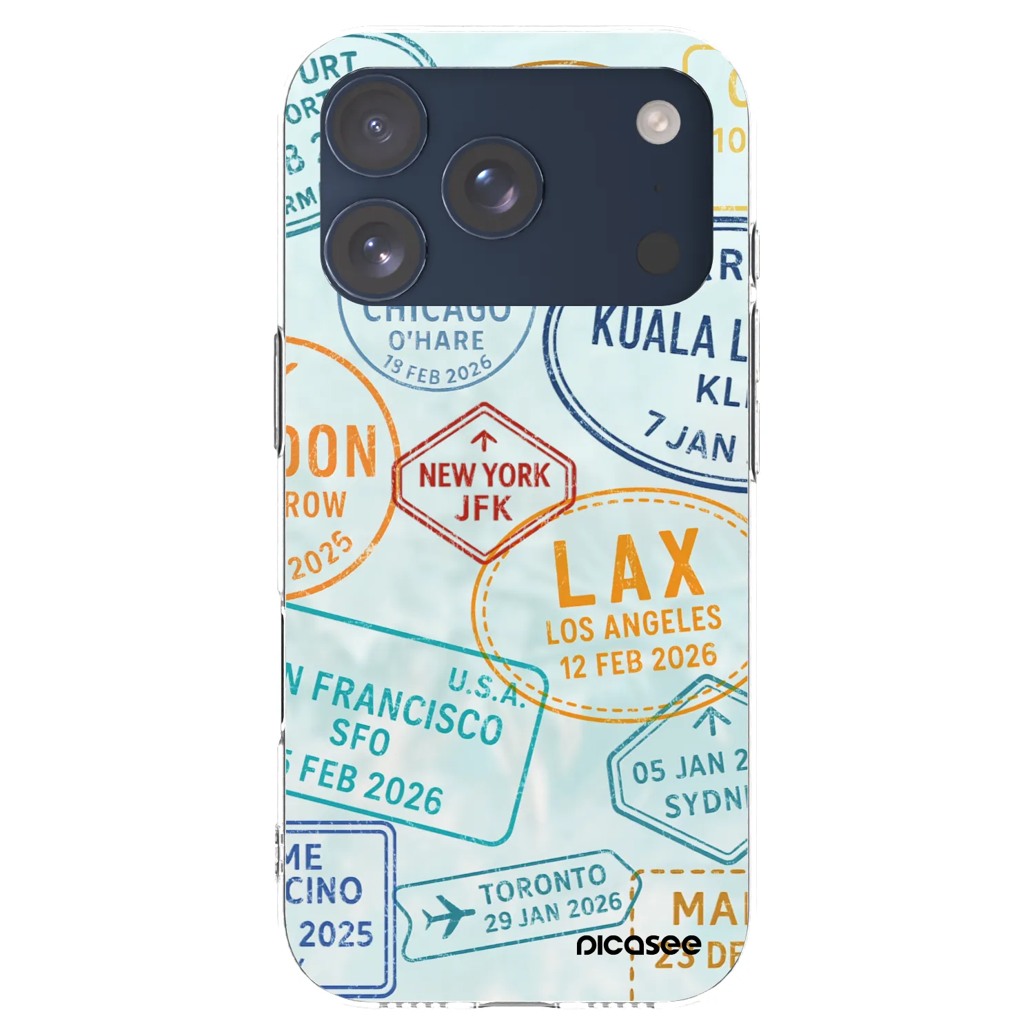 Picasee silikónový prehľadný obal pre Apple iPhone 17 Pro - PASSPORT EDITION