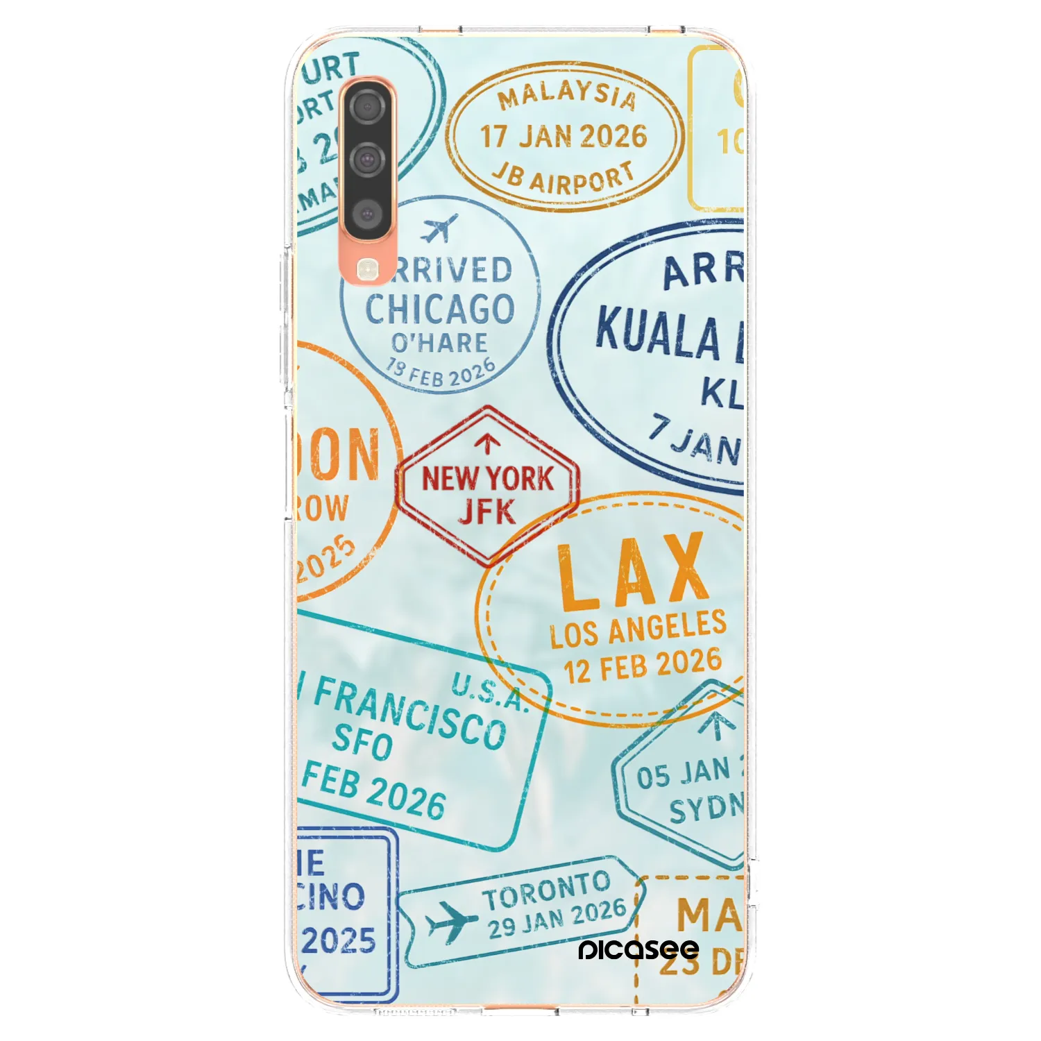 Picasee silikónový prehľadný obal pre Samsung Galaxy A70 A705F - PASSPORT EDITION
