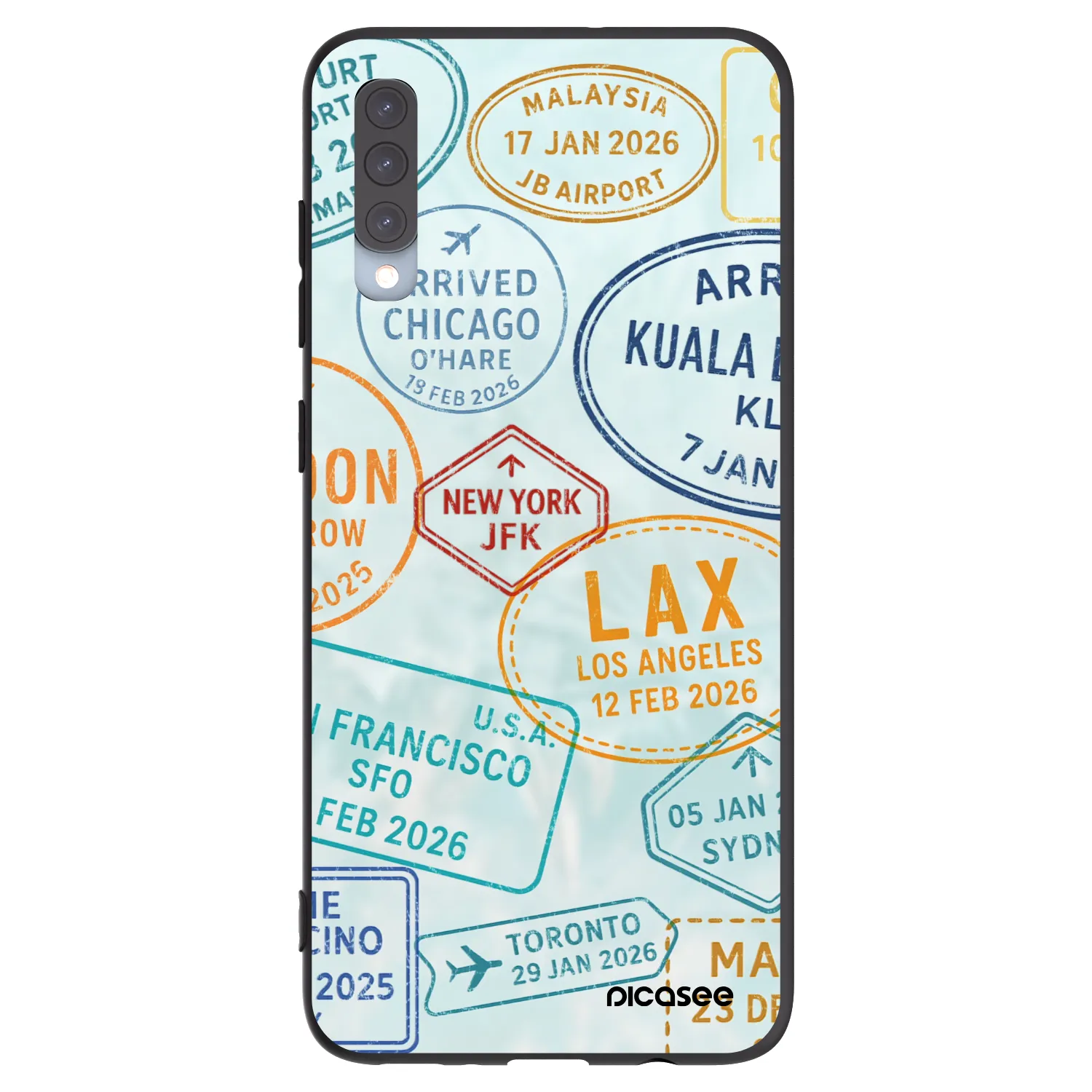 Picasee silikónový čierny obal pre Samsung Galaxy A70 A705F - PASSPORT EDITION