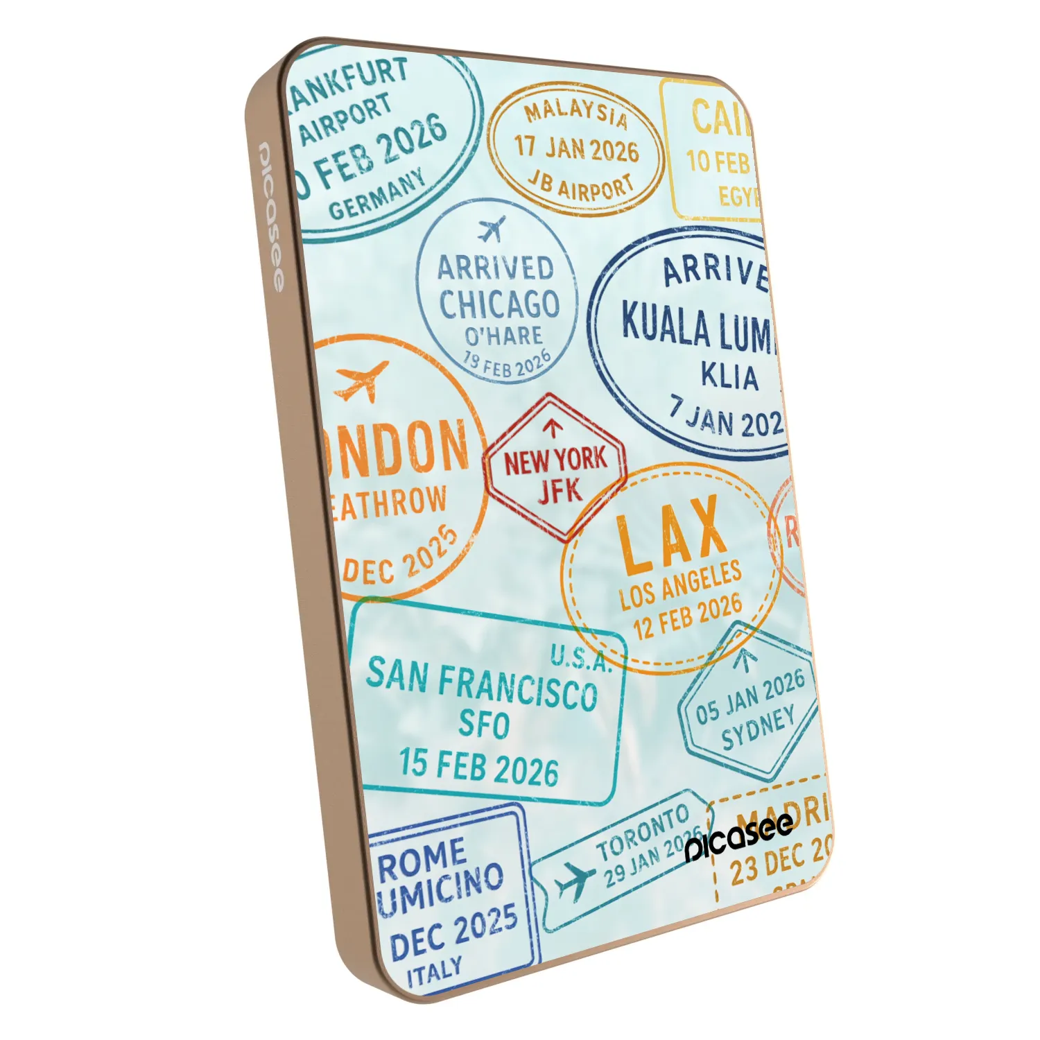 Picasee Powerbanka s MagSafe 5 000 mAh Zlatá - PASSPORT EDITION