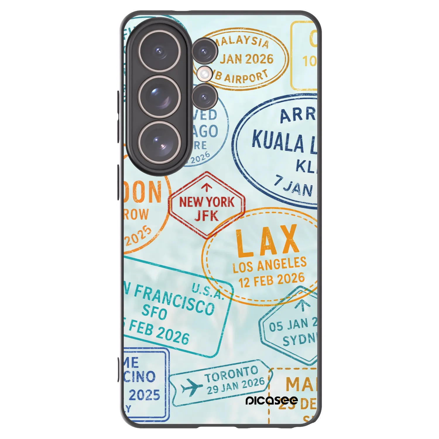 Picasee silikónový čierny obal pre Samsung Galaxy S26 Ultra - PASSPORT EDITION