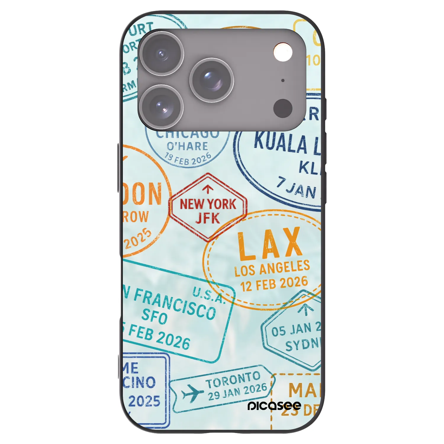 Picasee silikónový čierny obal pre Apple iPhone 18 Pro - PASSPORT EDITION