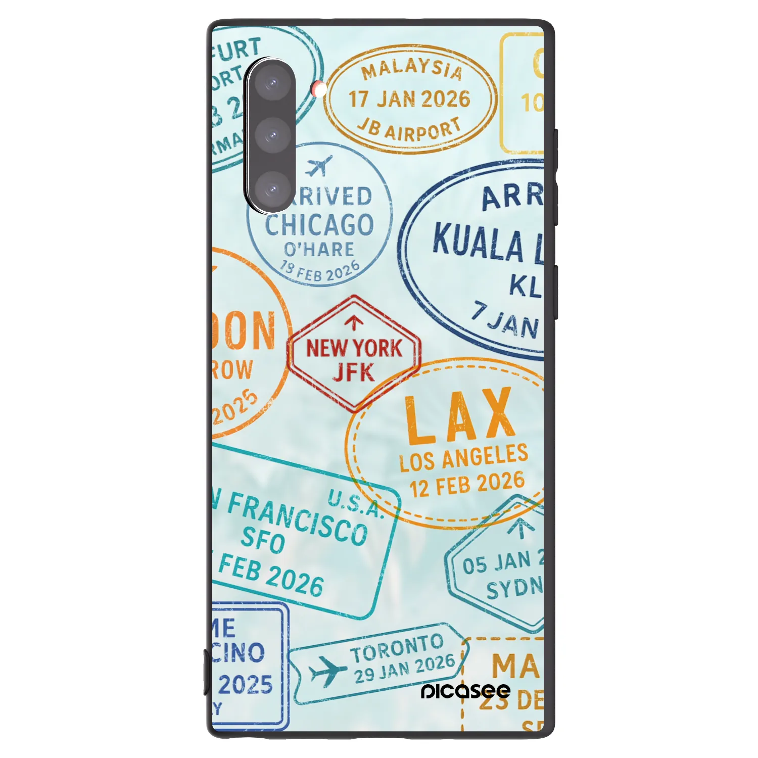 Picasee silikónový čierny obal pre Samsung Galaxy Note 10 N970F - PASSPORT EDITION