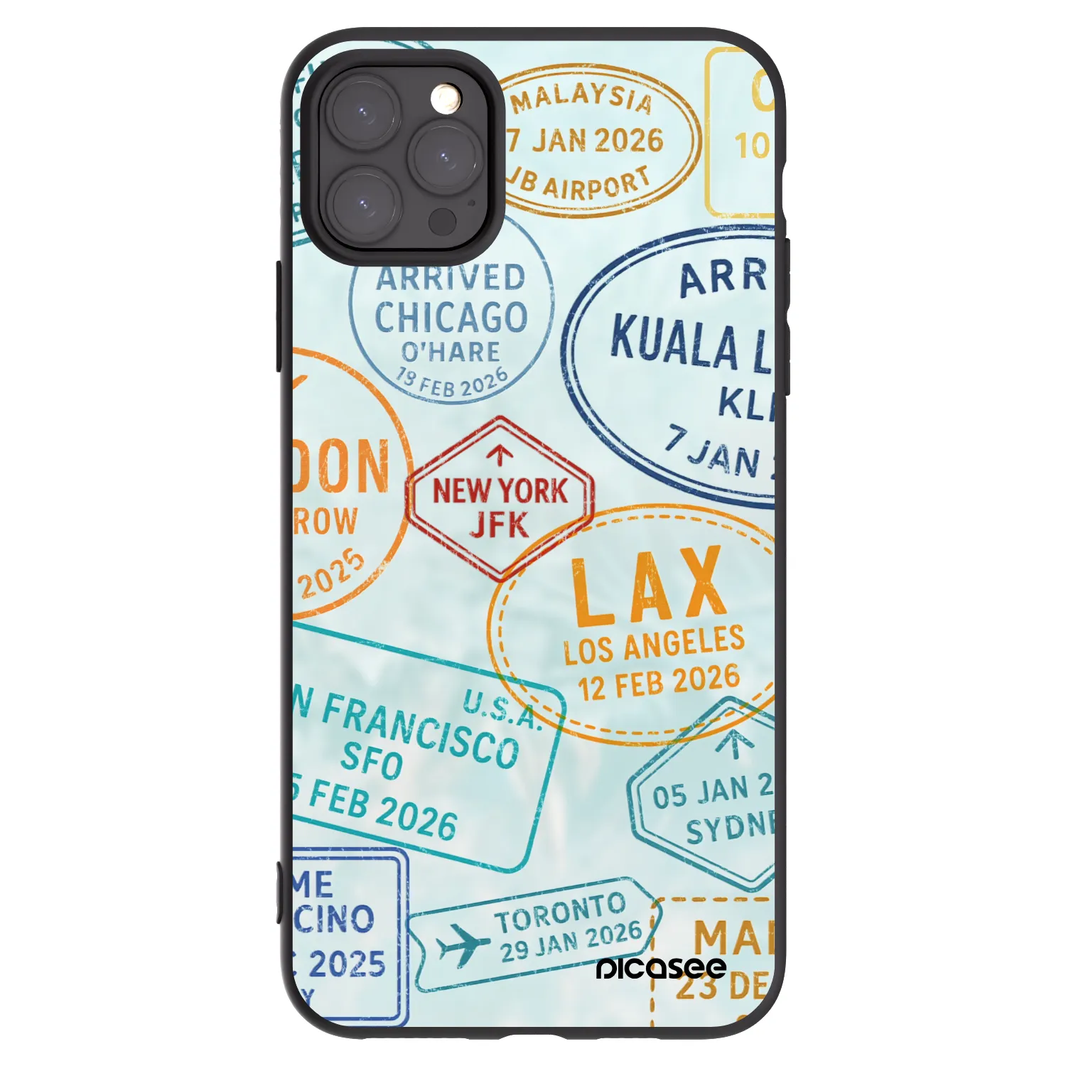 Picasee silikónový čierny obal pre Apple iPhone 11 Pro Max - PASSPORT EDITION