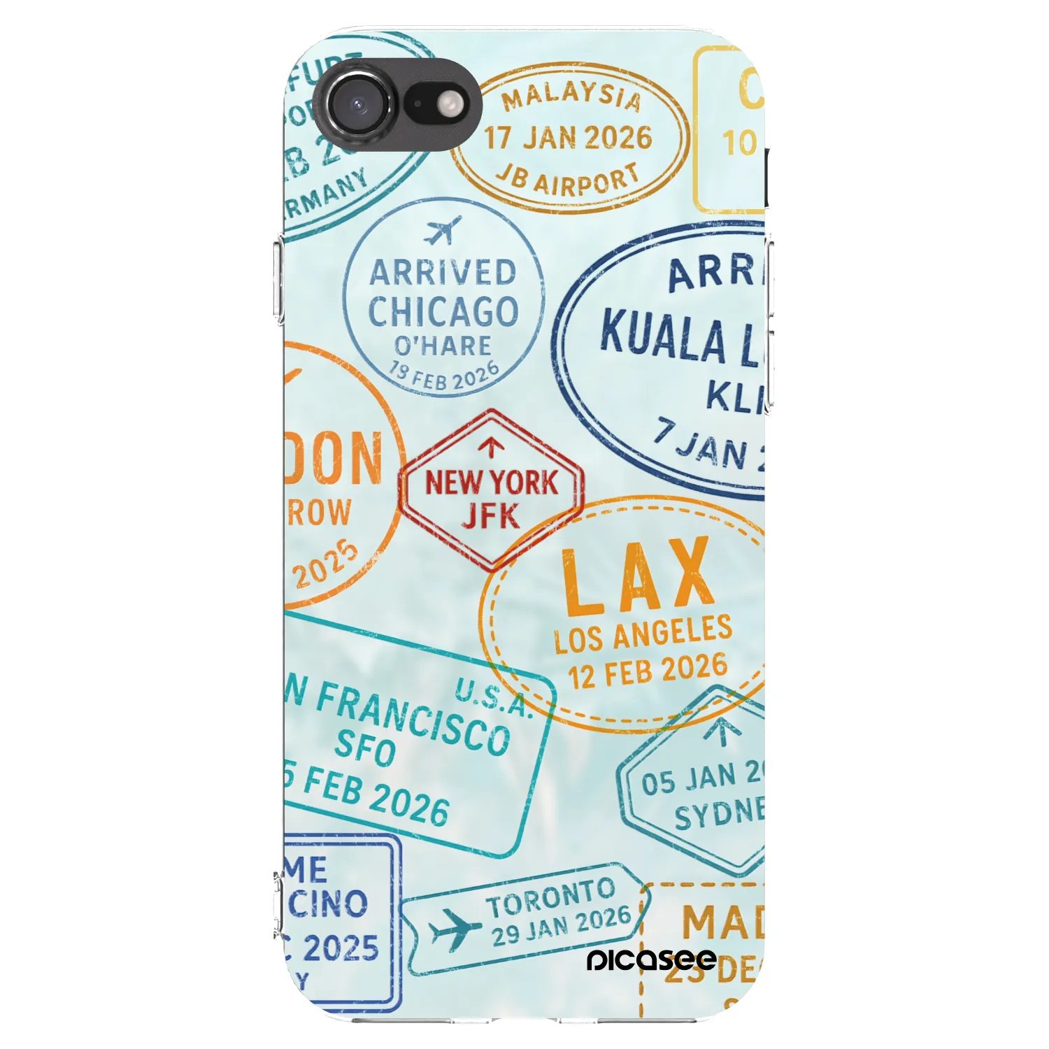 Picasee silikónový prehľadný obal pre Apple iPhone 8 - PASSPORT EDITION