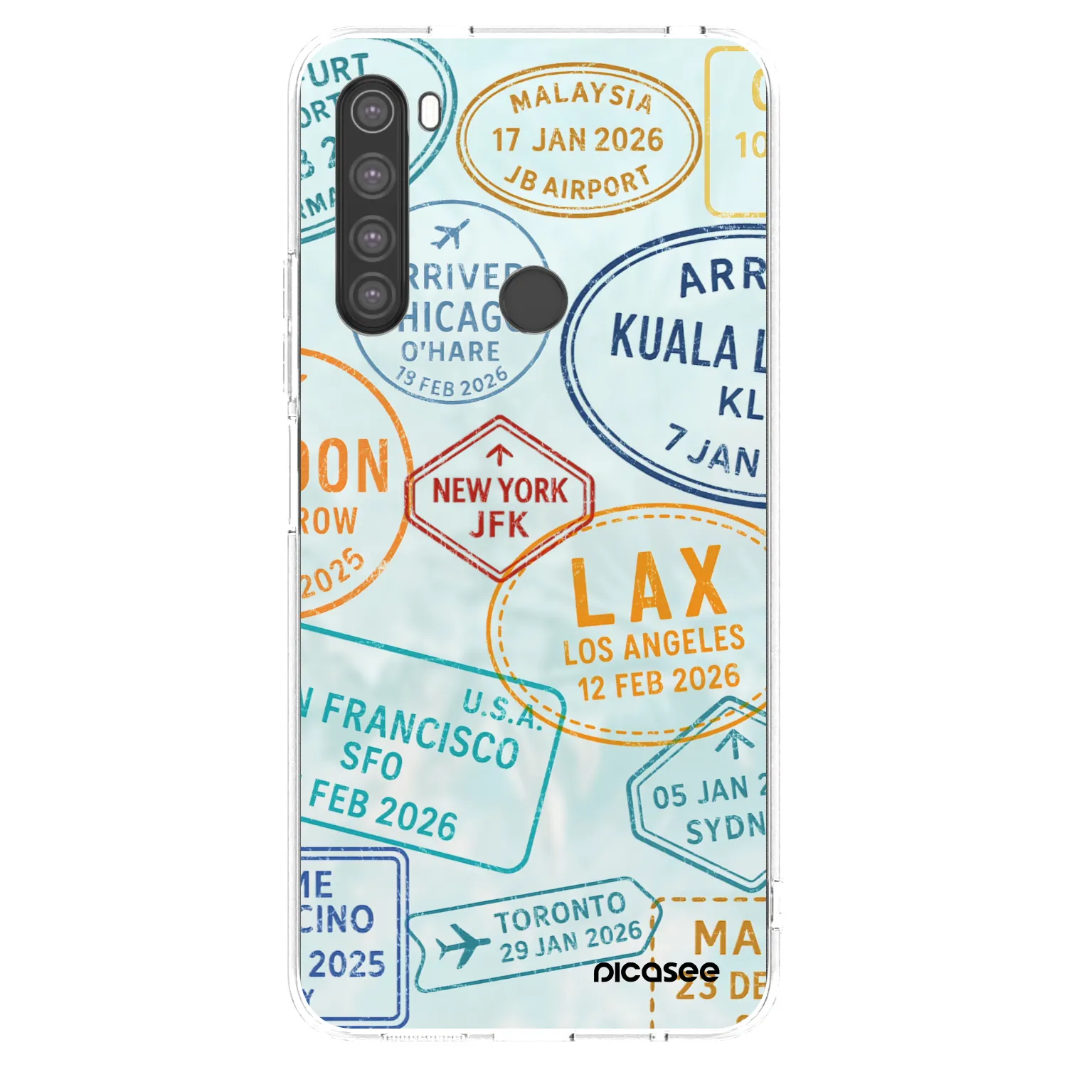 Picasee silikónový prehľadný obal pre Xiaomi Redmi Note 8 - PASSPORT EDITION