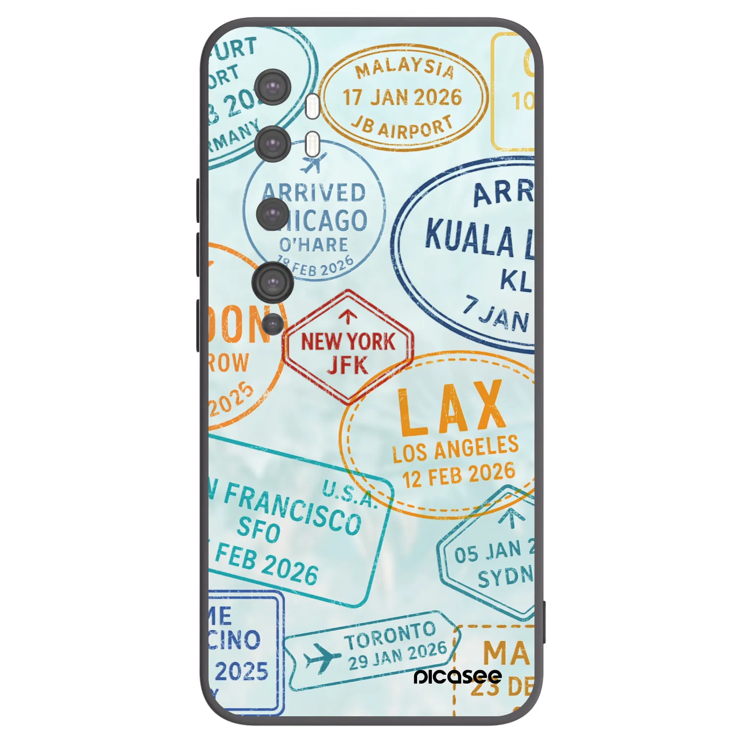 Picasee silikónový čierny obal pre Xiaomi Mi Note 10 (Pro) - PASSPORT EDITION