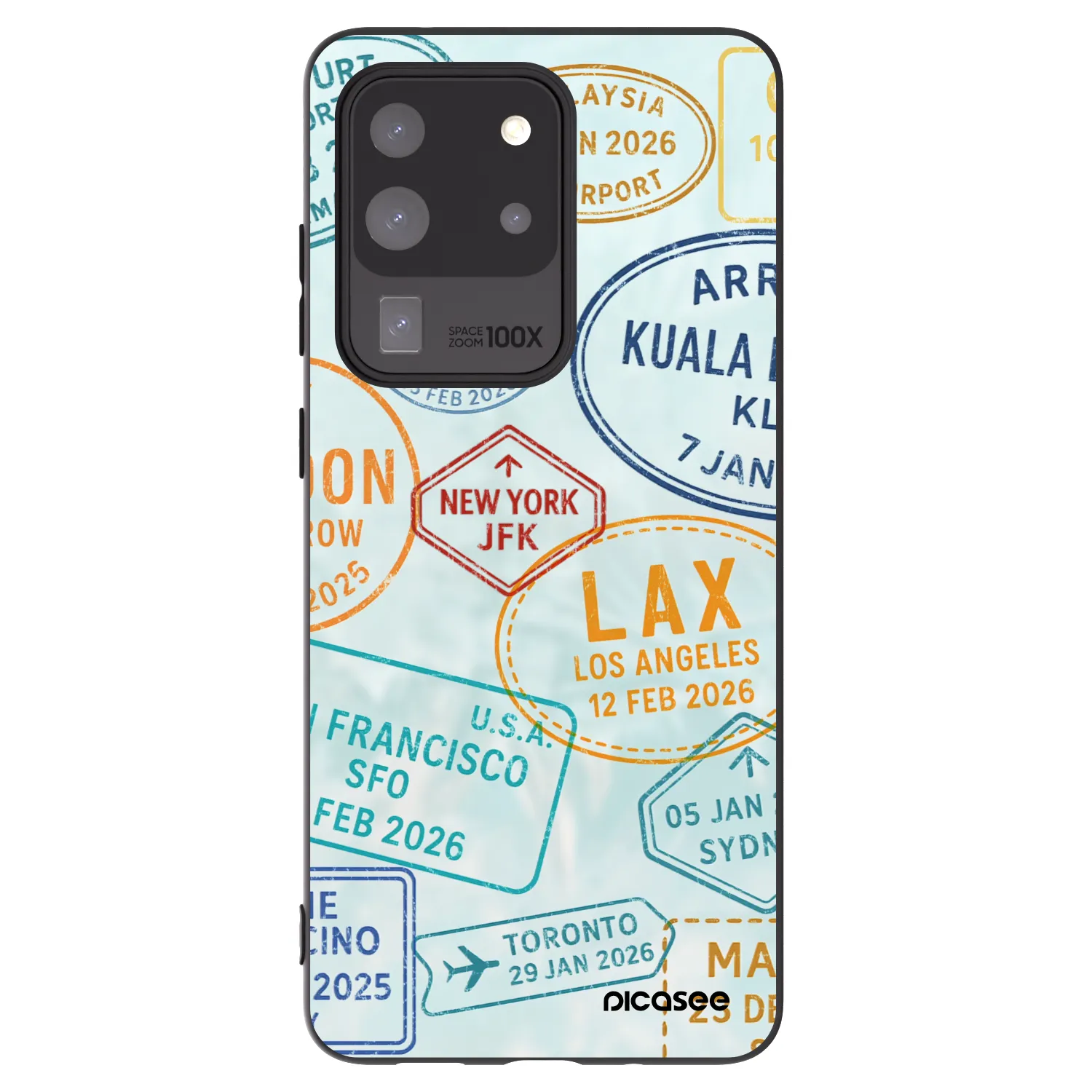 Picasee silikónový čierny obal pre Samsung Galaxy S20 Ultra 5G G988F - PASSPORT EDITION