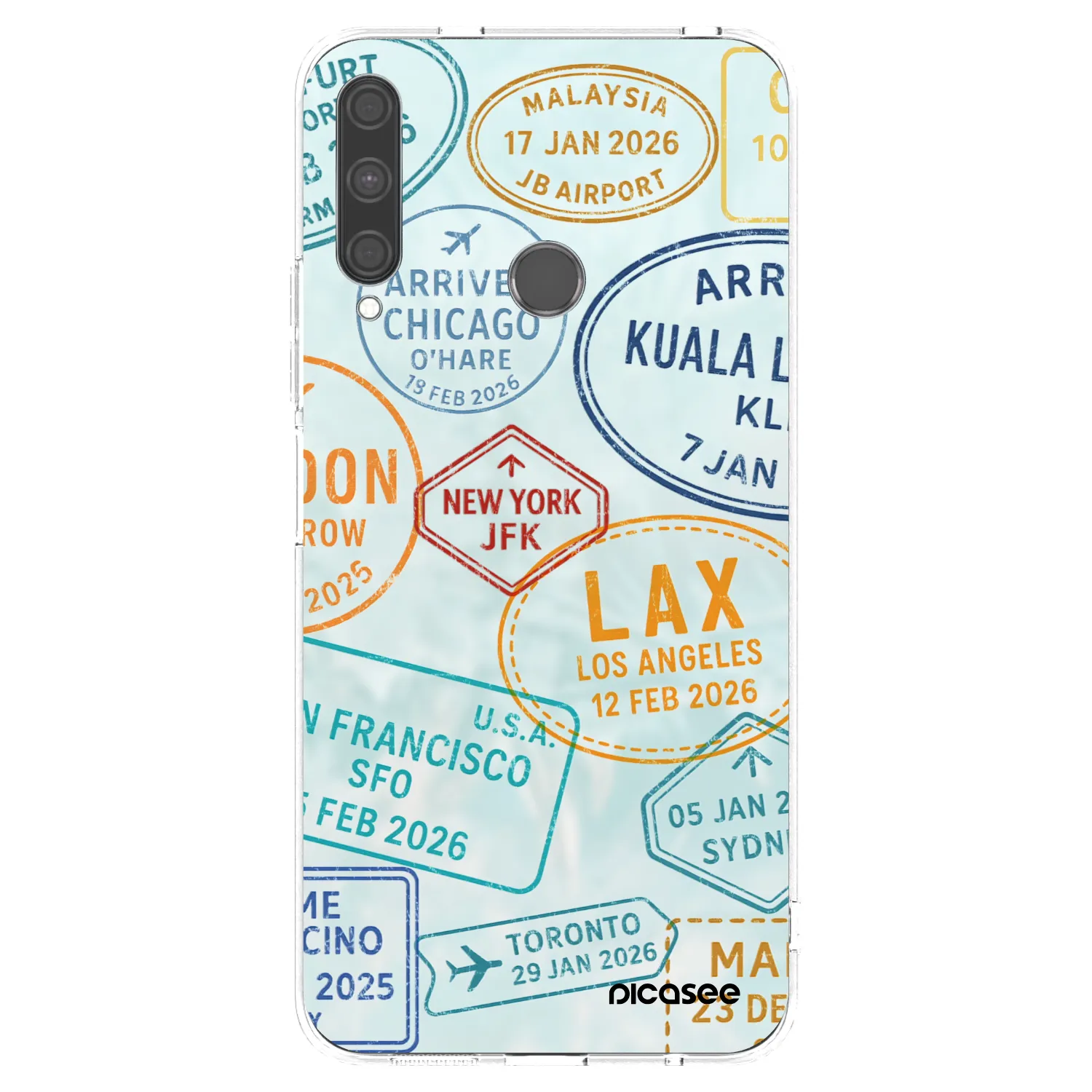 Picasee silikónový prehľadný obal pre Huawei P40 Lite E - PASSPORT EDITION