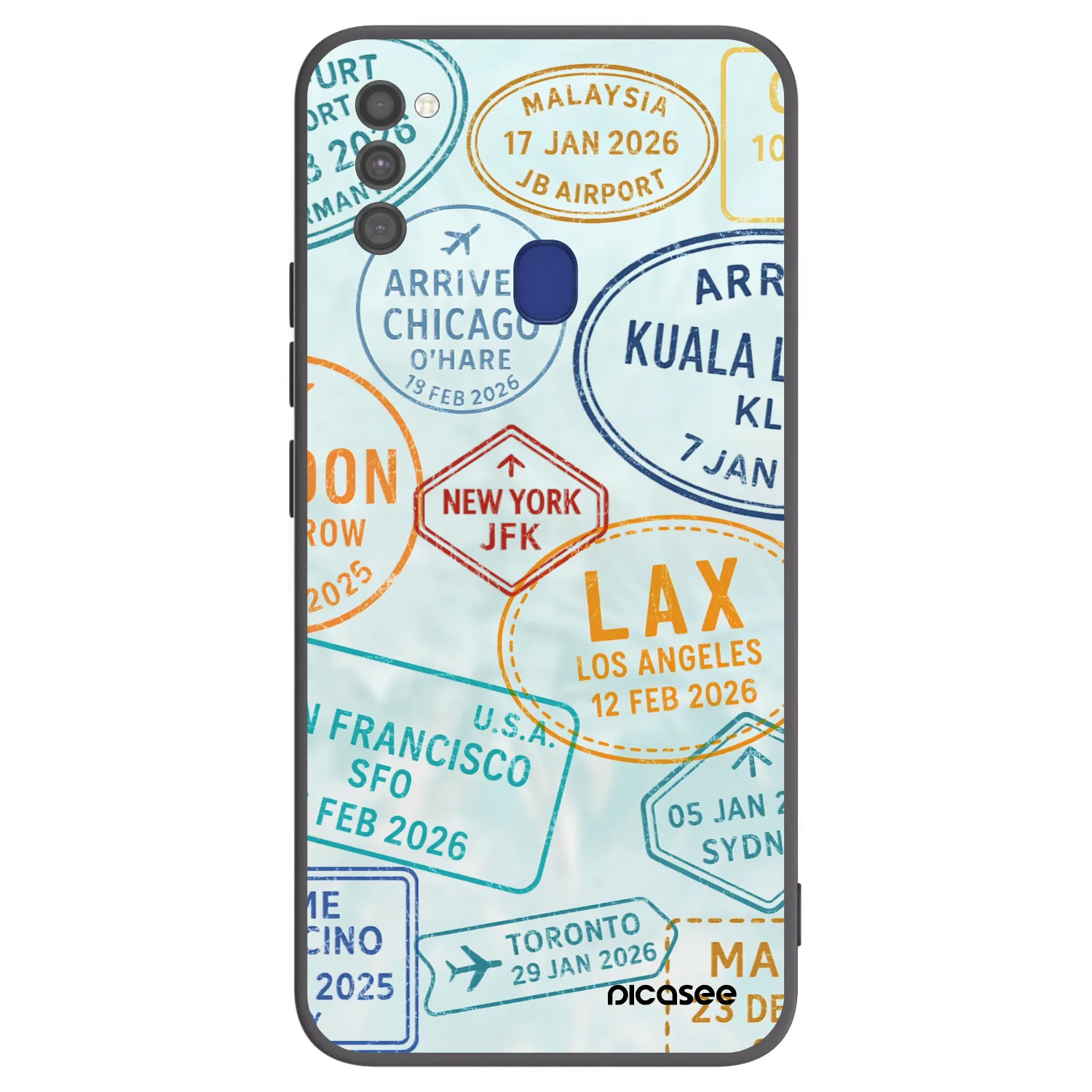 Picasee silikónový čierny obal pre Samsung Galaxy M21 M215F - PASSPORT EDITION