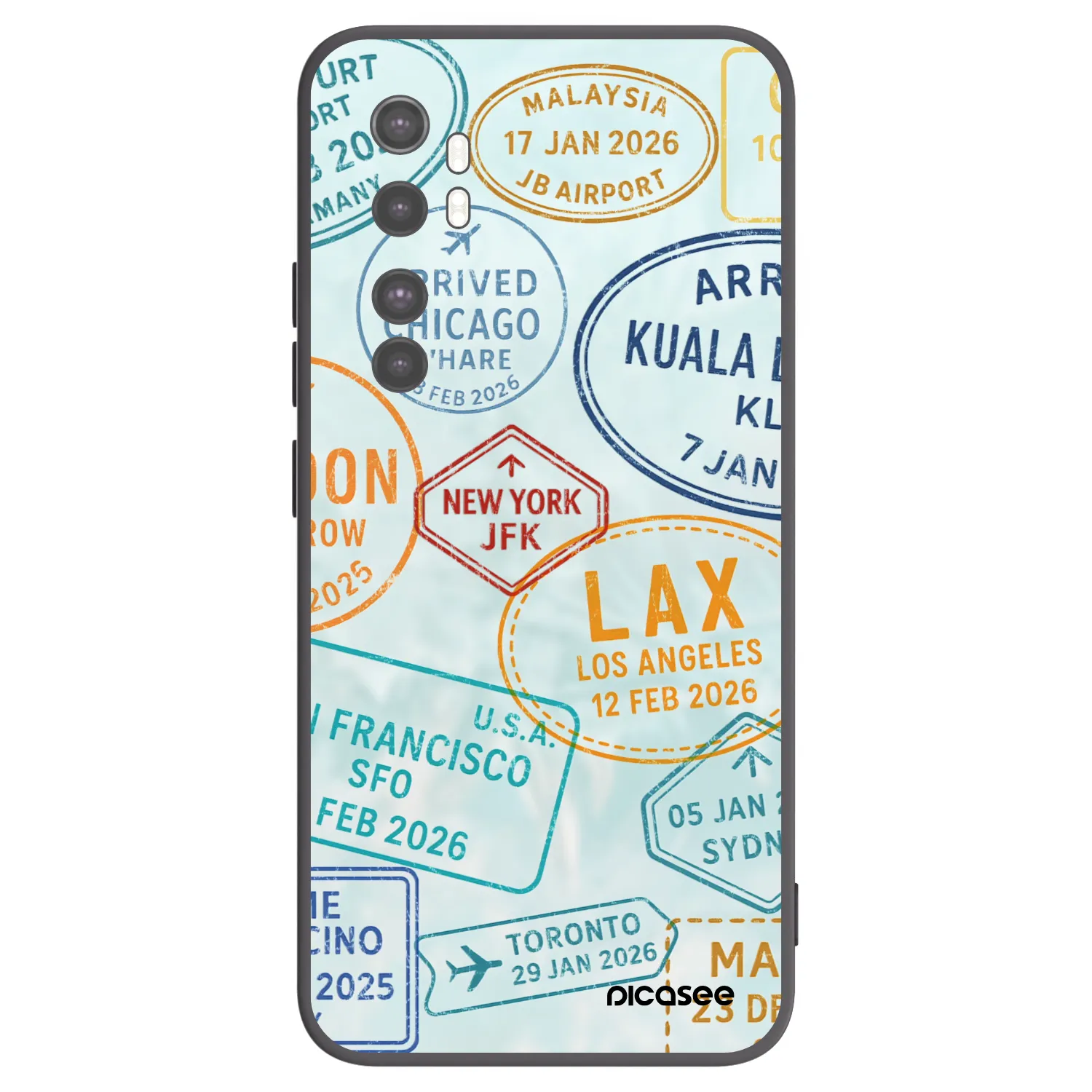 Picasee silikónový čierny obal pre Xiaomi Mi Note 10 Lite - PASSPORT EDITION