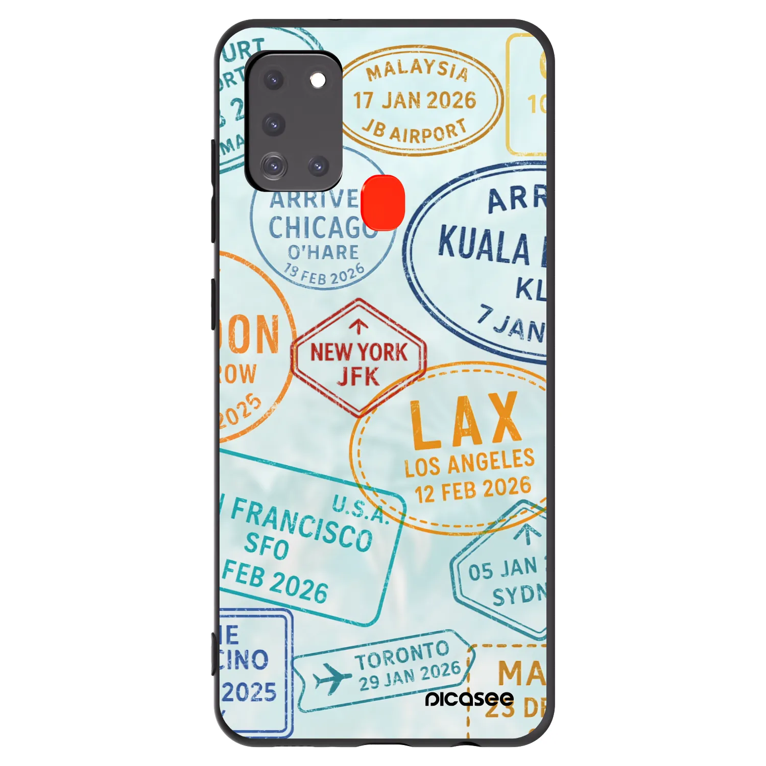 Picasee silikónový čierny obal pre Samsung Galaxy A21s - PASSPORT EDITION