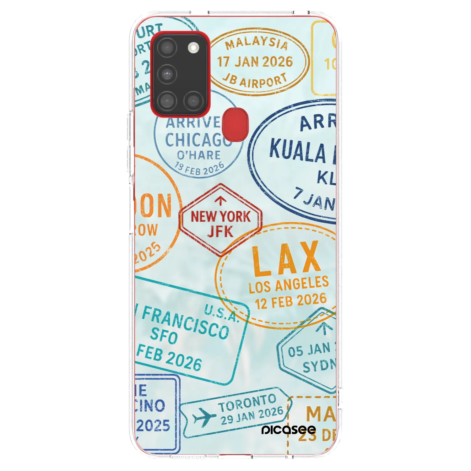 Picasee silikónový prehľadný obal pre Samsung Galaxy A21s - PASSPORT EDITION
