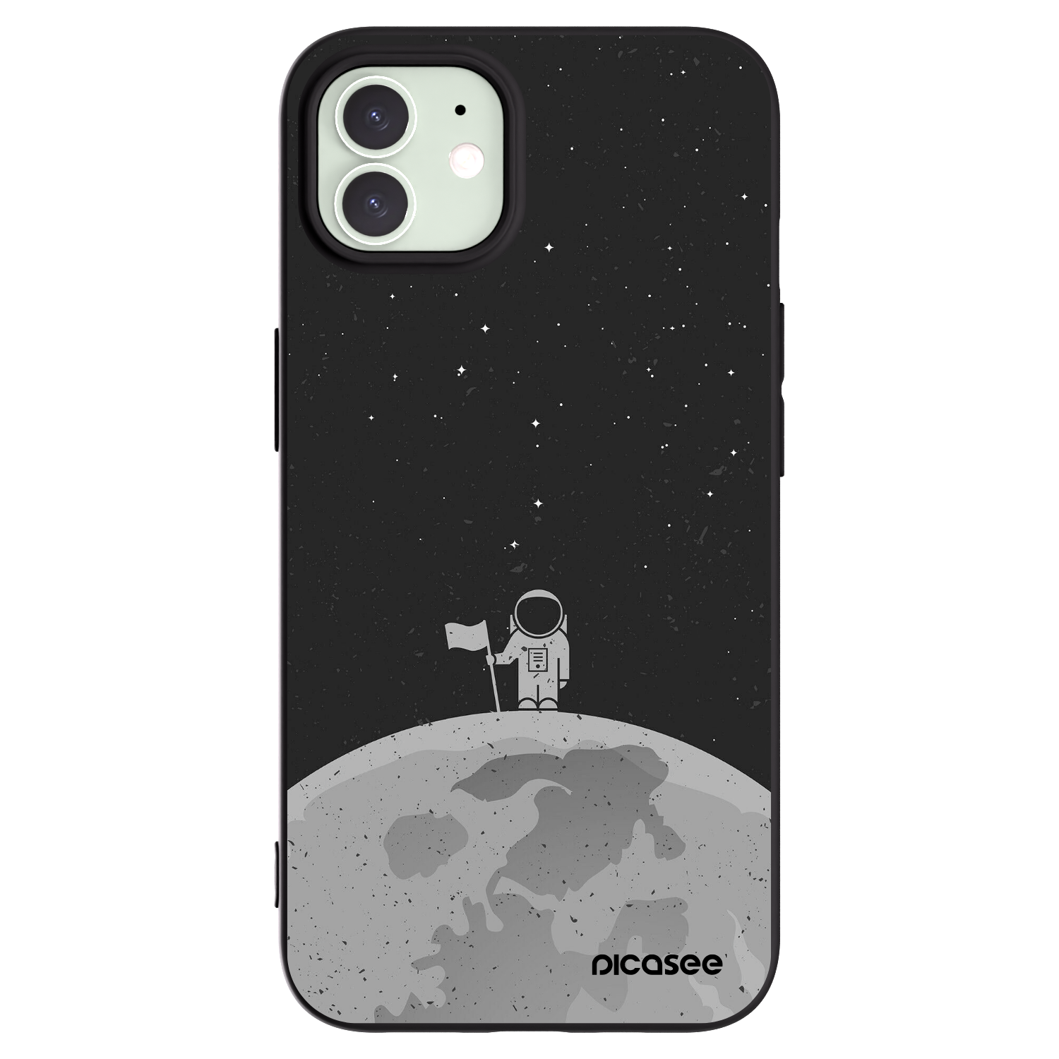 Silikónový čierny obal pre Apple iPhone 12 Pro - Astronaut