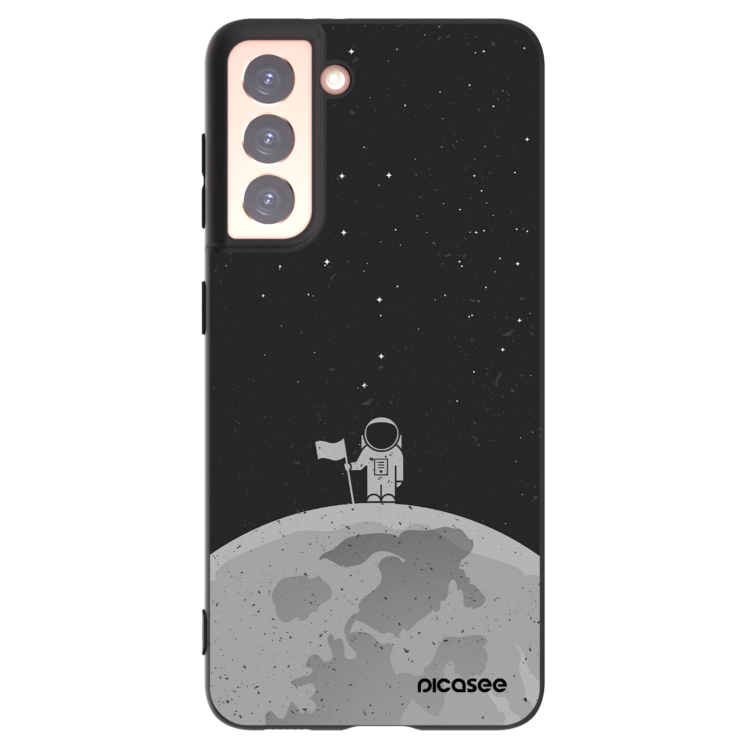 Picasee silikónový čierny obal pre Samsung Galaxy S21 5G G991B - Astronaut