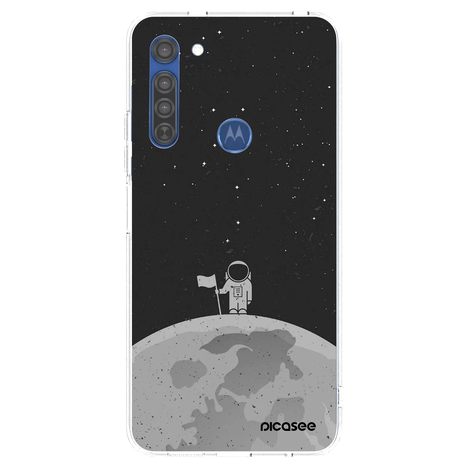 Picasee silikónový prehľadný obal pre Motorola Moto G8 - Astronaut