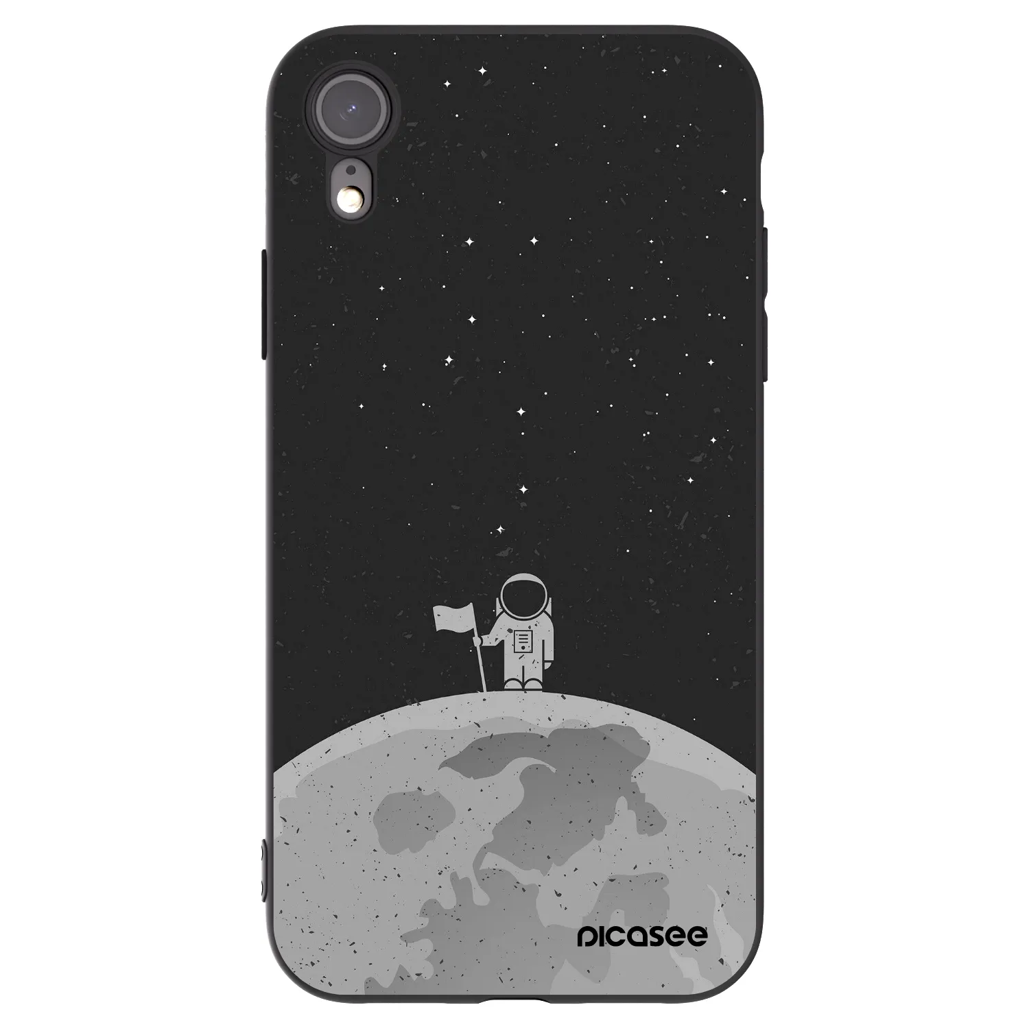 Picasee silikónový čierny obal pre Apple iPhone XR - Astronaut