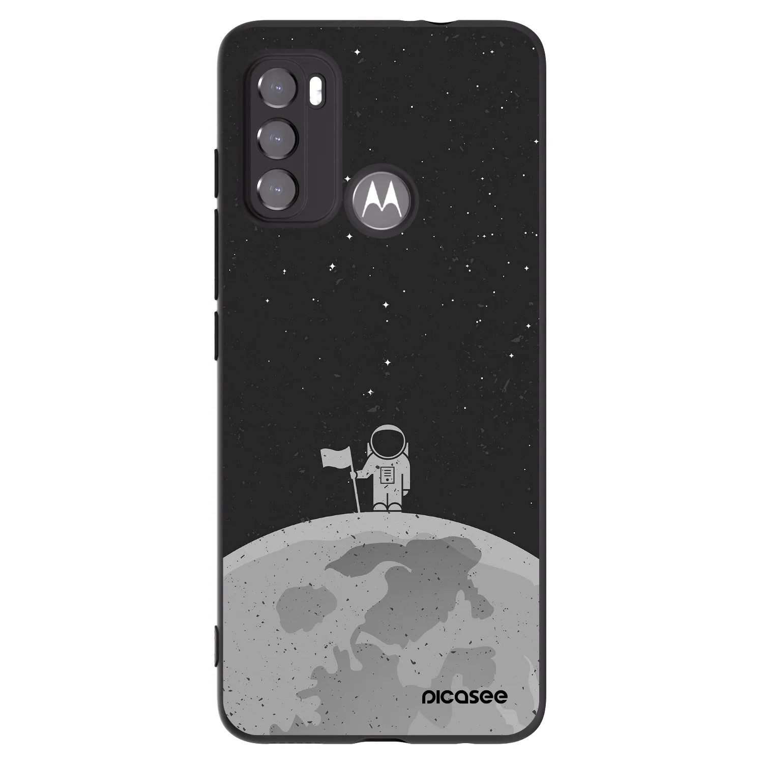 Picasee silikónový čierny obal pre Motorola Moto G60 - Astronaut