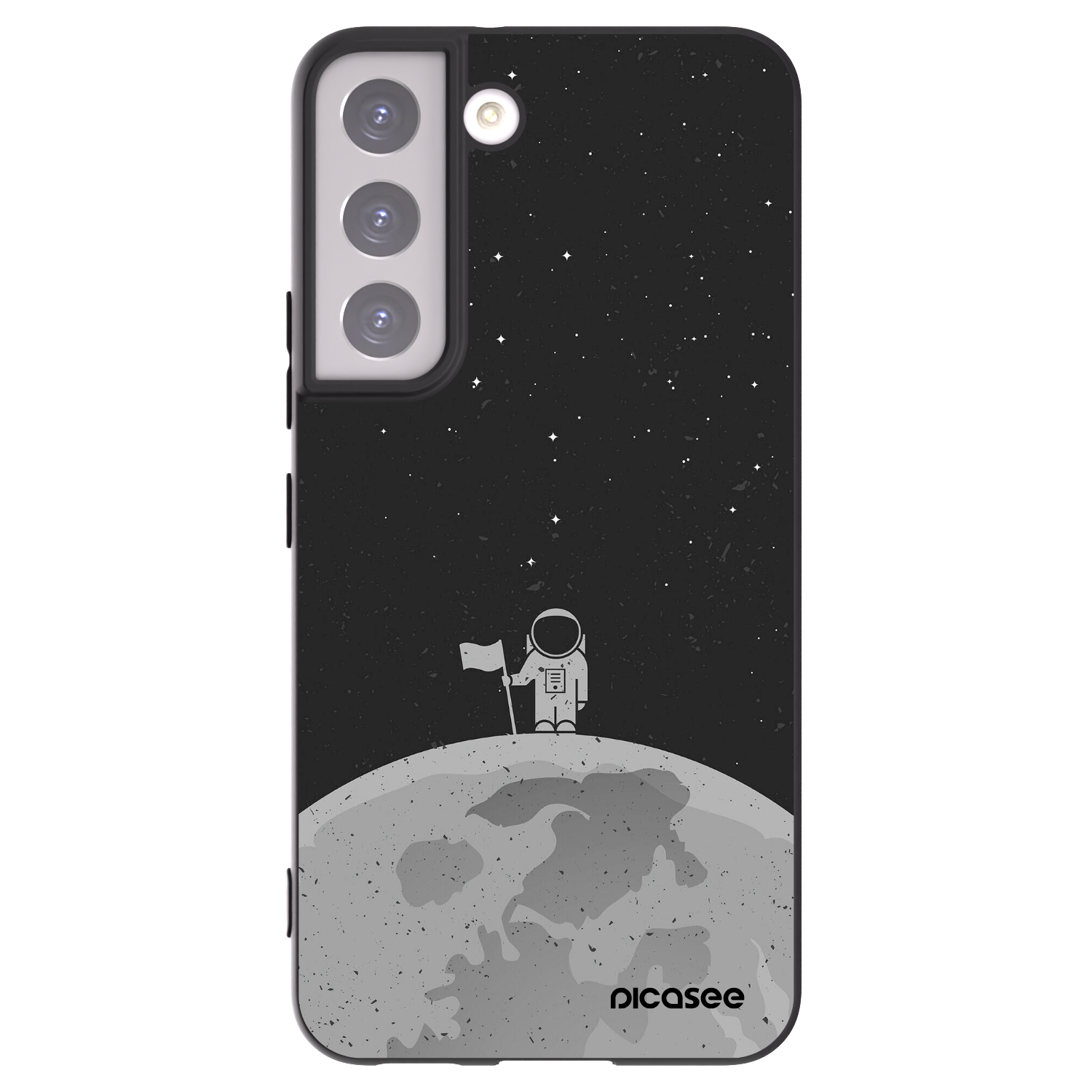 Silikónový čierny obal pre Samsung Galaxy S22 5G - Astronaut