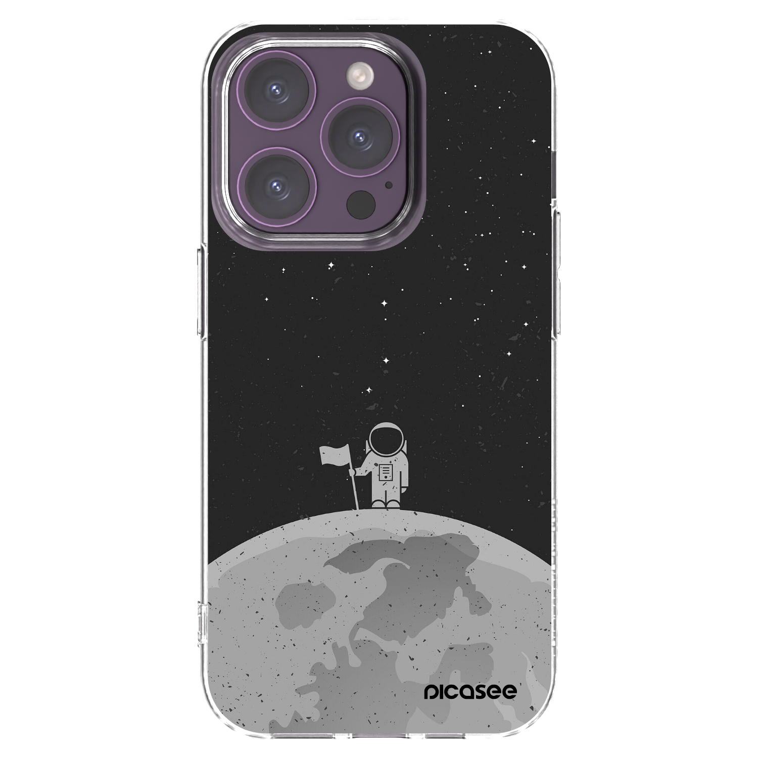 Picasee silikónový prehľadný obal pre Apple iPhone 14 Pro - Astronaut