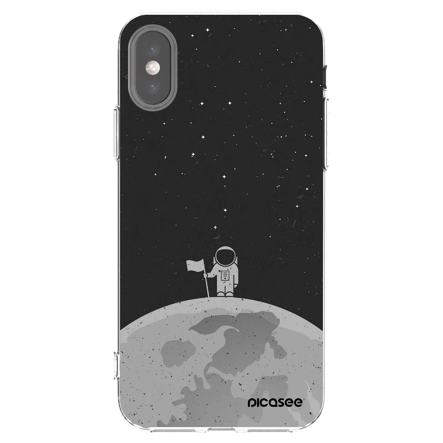 Silikónový prehľadný obal pre Apple iPhone X/XS - Astronaut