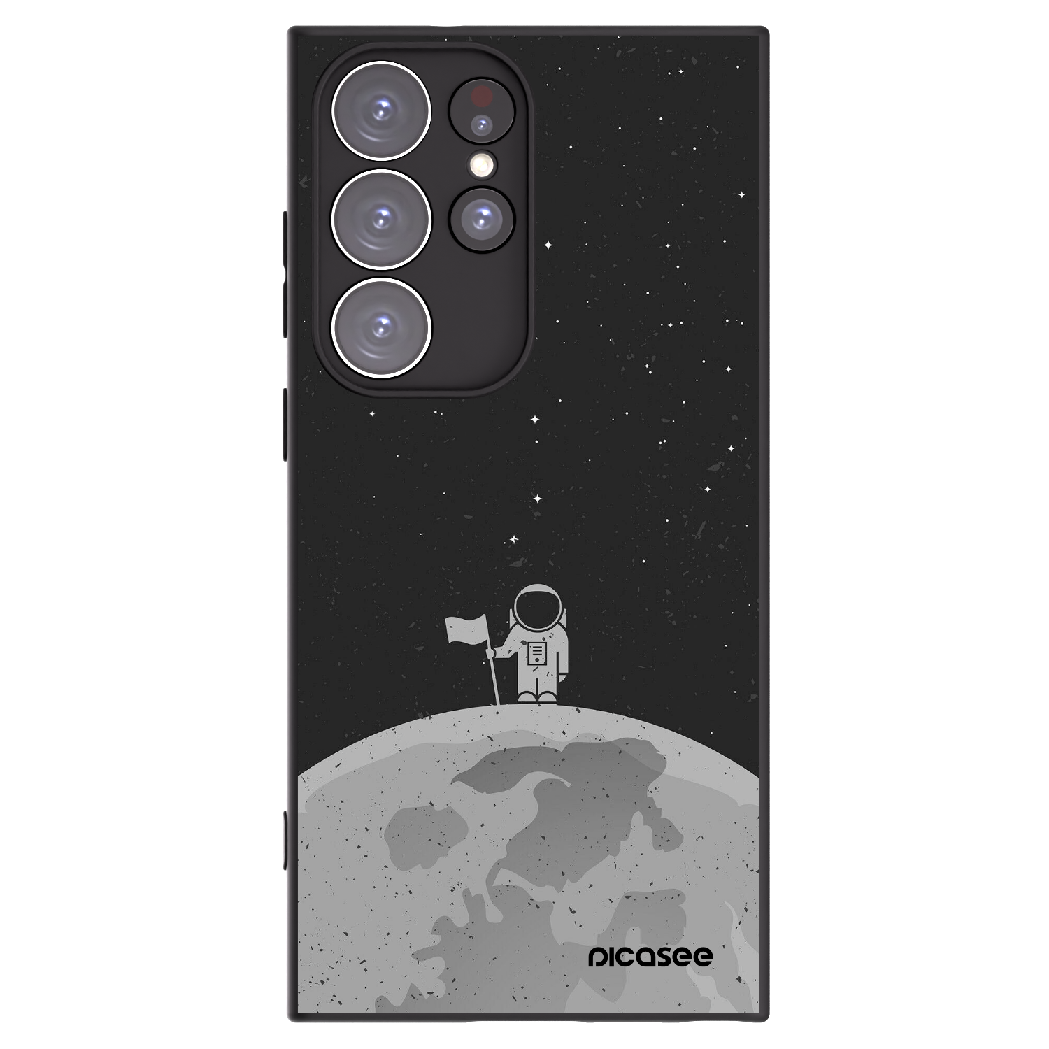 Picasee silikónový čierny obal pre Samsung Galaxy S23 Ultra 5G - Astronaut