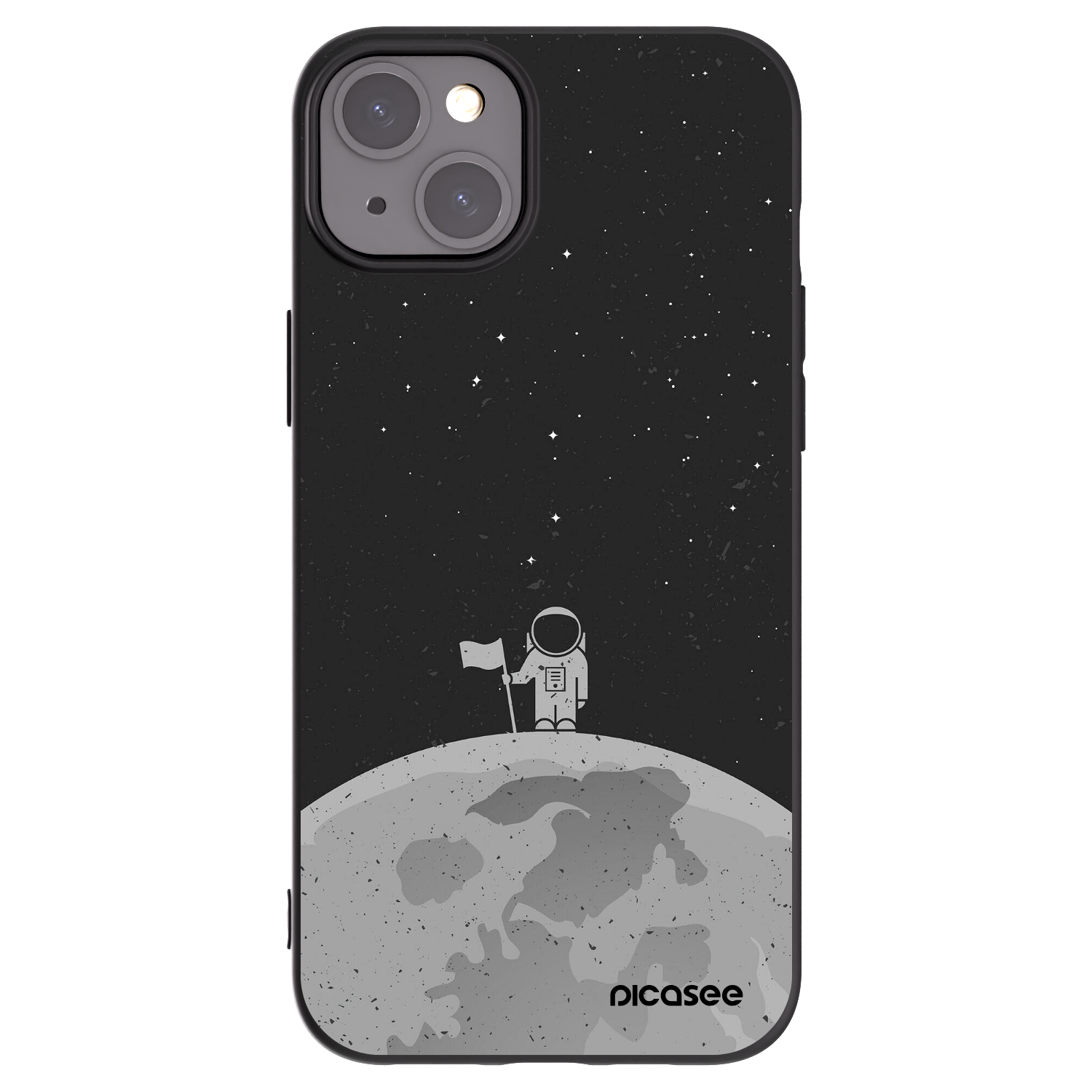 Silikónový čierny obal pre Apple iPhone 15 Plus - Astronaut