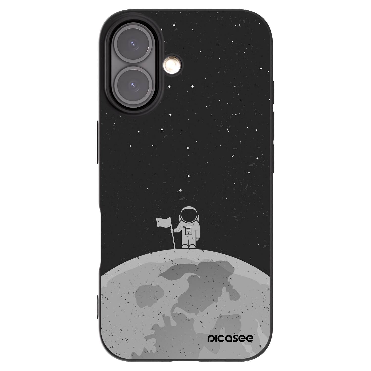 Picasee silikónový čierny obal pre Apple iPhone 16 - Astronaut