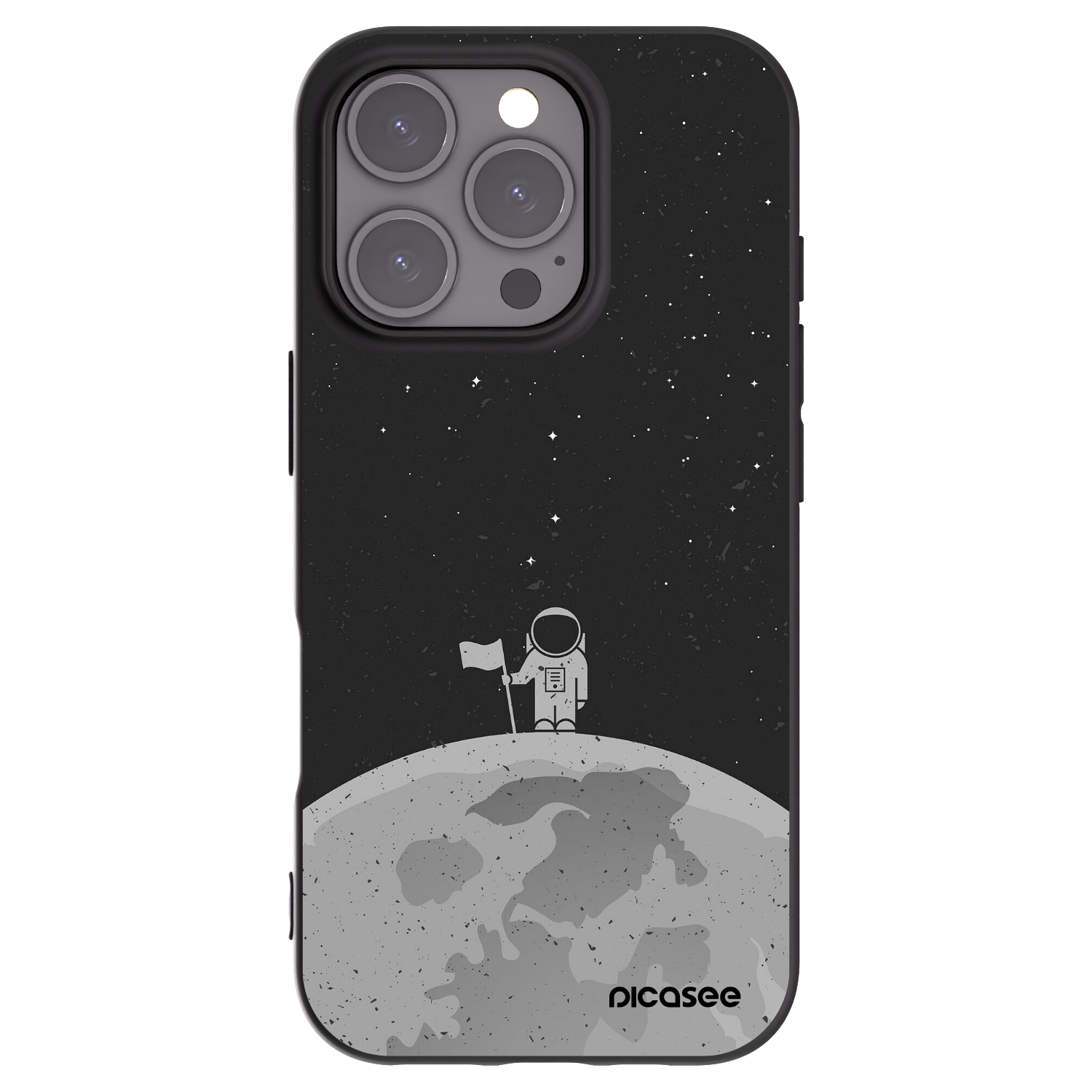 Picasee silikónový čierny obal pre Apple iPhone 16 Pro - Astronaut