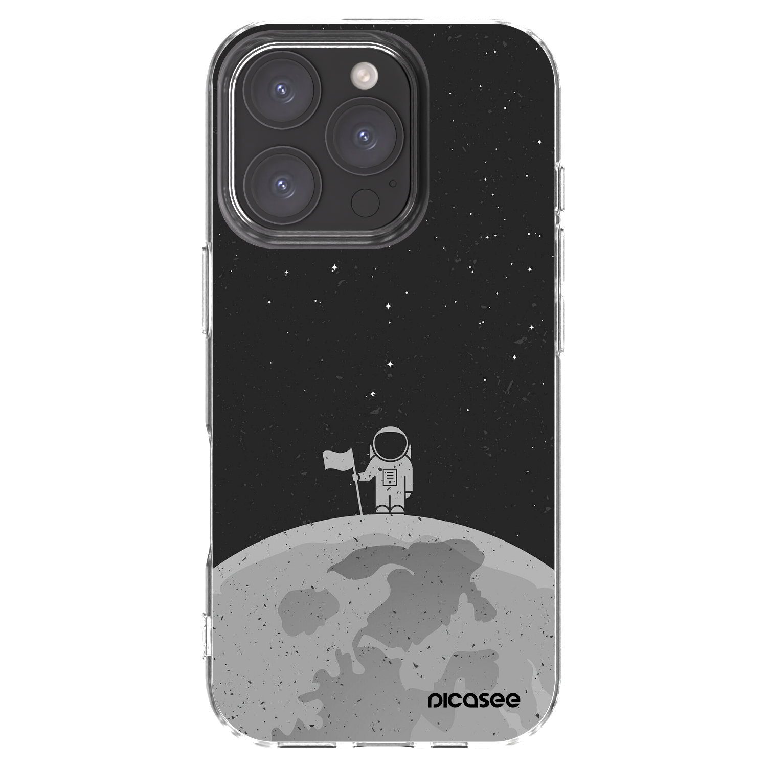 Picasee silikónový prehľadný obal pre Apple iPhone 16 Pro - Astronaut