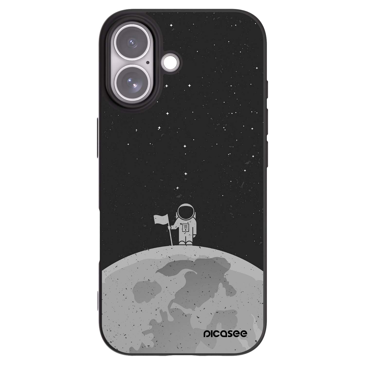 Picasee silikónový čierny obal pre Apple iPhone 17 - Astronaut