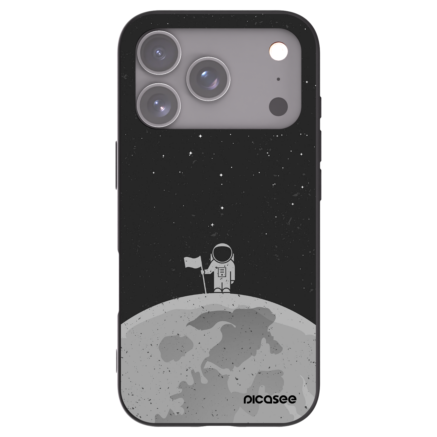 Silikónový čierny obal pre Apple iPhone 17 Pro - Astronaut