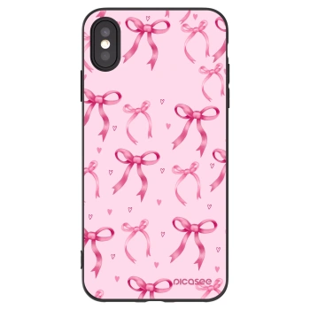 Picasee silikónový čierny obal pre Apple iPhone XS Max - Bow Aesthetic