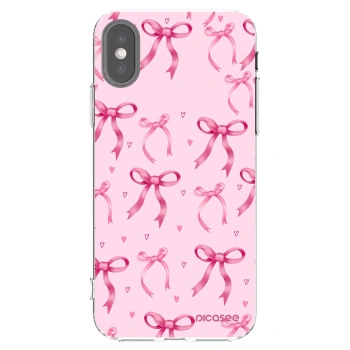 Picasee silikónový prehľadný obal pre Apple iPhone X/XS - Bow Aesthetic