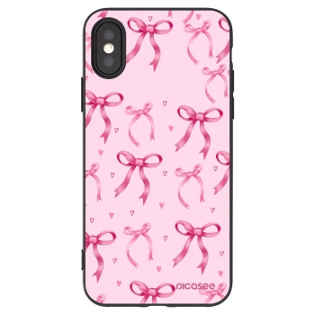 Picasee silikónový čierny obal pre Apple iPhone X/XS - Bow Aesthetic