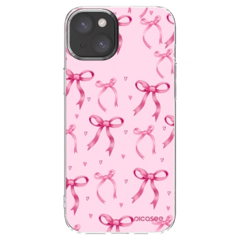 Picasee silikónový prehľadný obal pre Apple iPhone 15 Plus - Bow Aesthetic