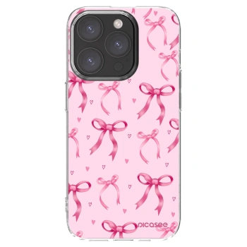 Picasee silikónový prehľadný obal pre Apple iPhone 15 Pro - Bow Aesthetic
