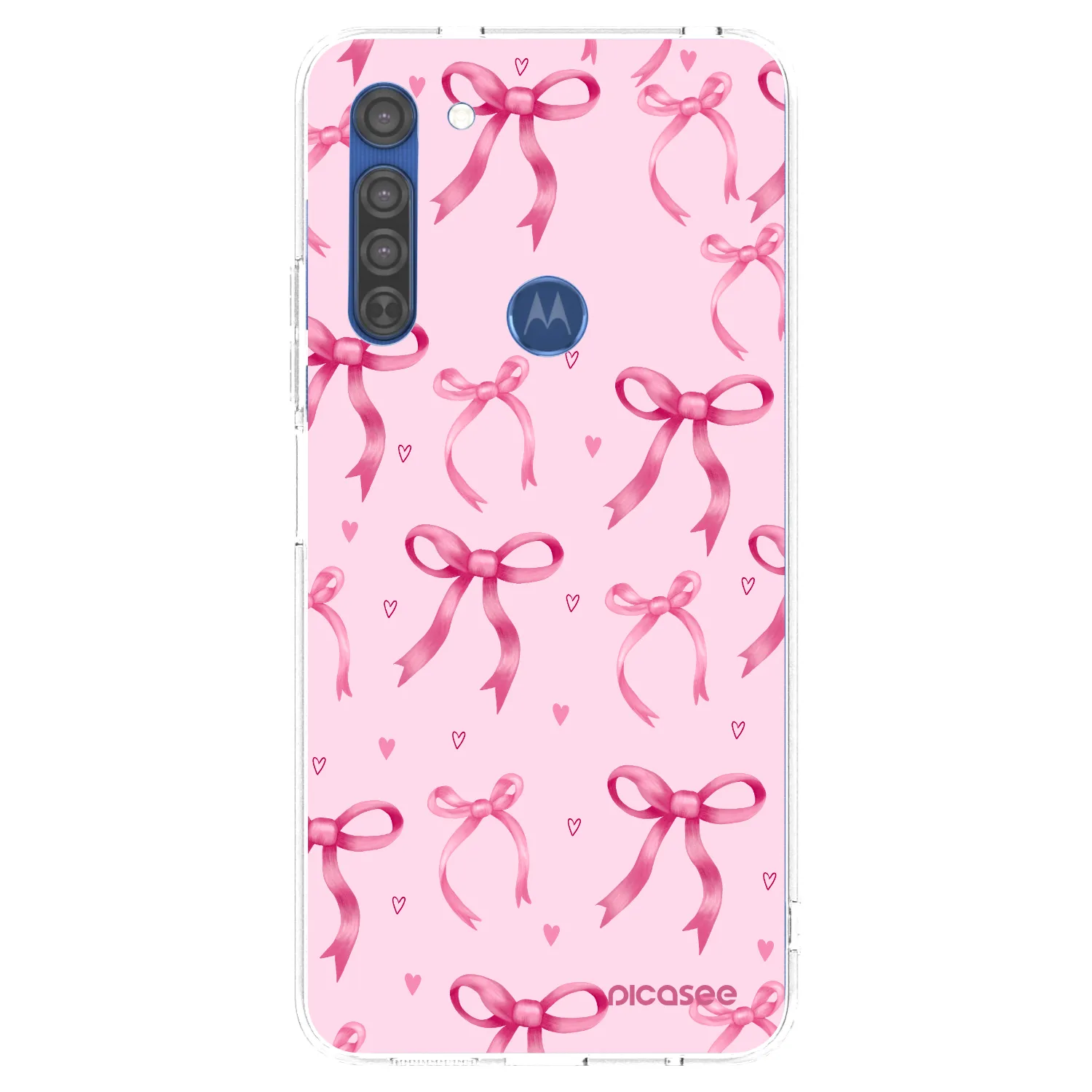 Picasee silikónový prehľadný obal pre Motorola Moto G8 - Bow Aesthetic