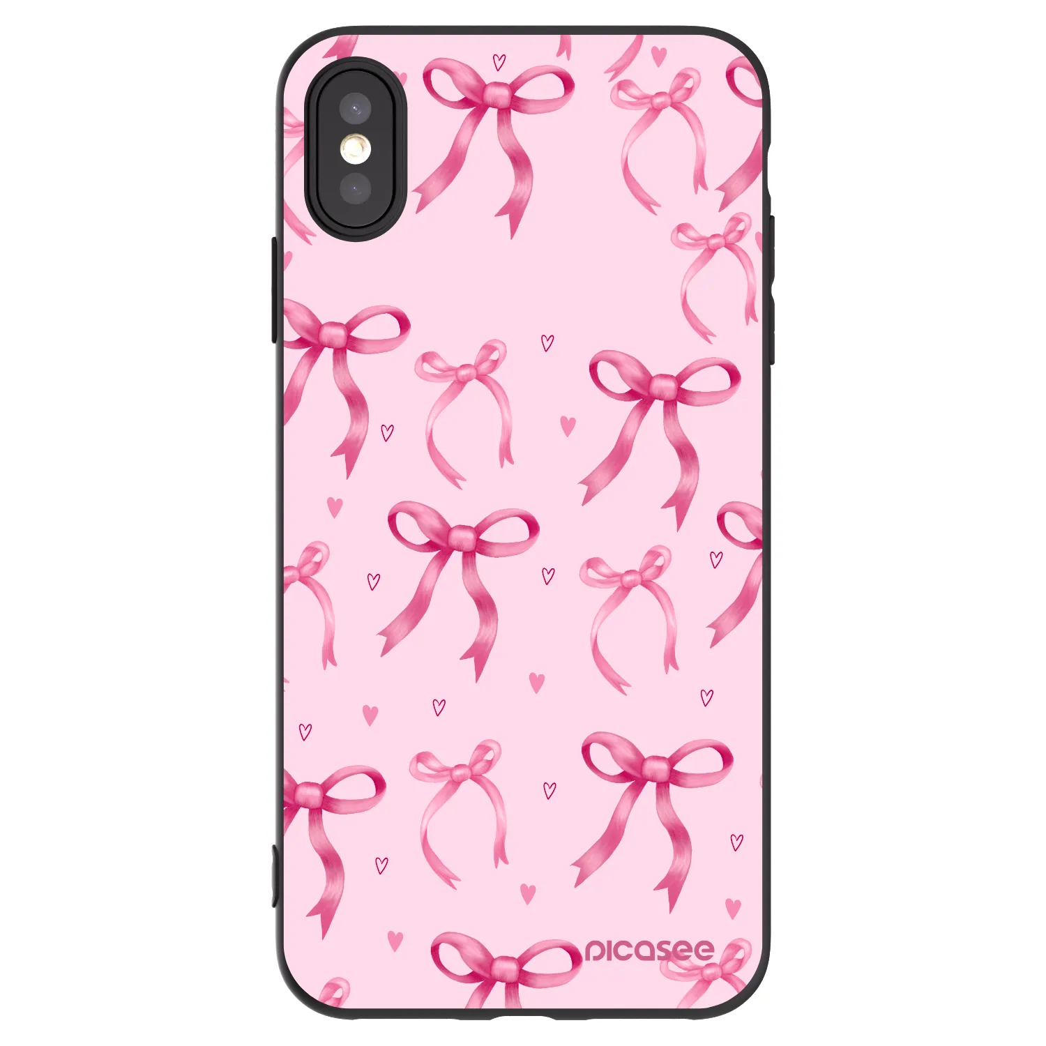 Picasee silikónový čierny obal pre Apple iPhone XS Max - Bow Aesthetic