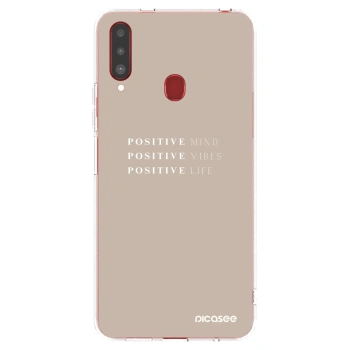 Picasee silikónový prehľadný obal pre Samsung Galaxy A20s - Positive Vibes