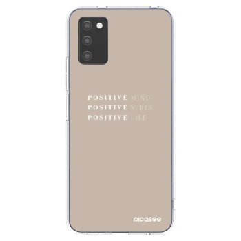 Picasee silikónový prehľadný obal pre Samsung Galaxy A02s A025G - Positive Vibes