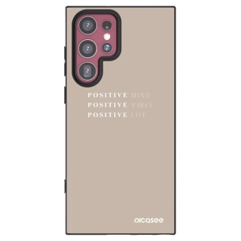 Picasee silikónový čierny obal pre Samsung Galaxy S22 Ultra 5G - Positive Vibes